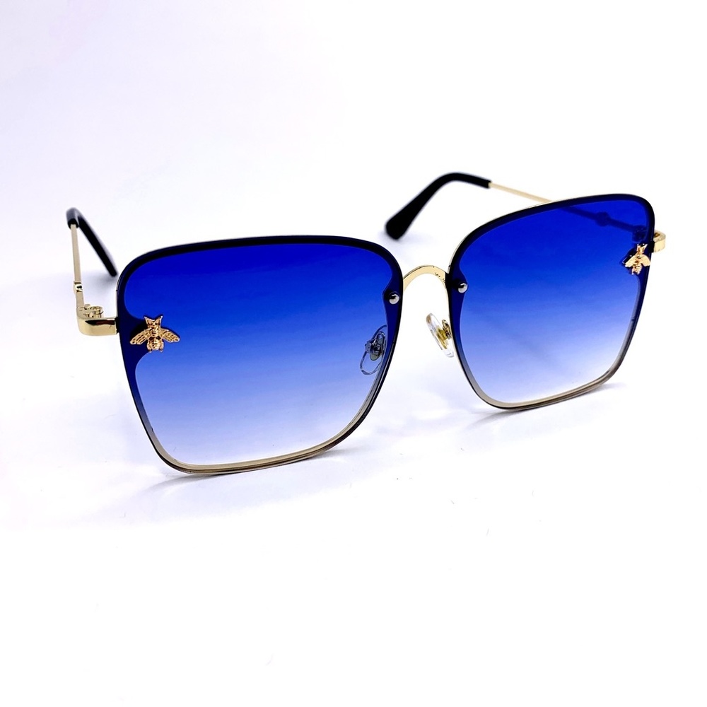 Oversized Bee Sun Glasses Women's Frameless Lens